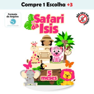 Arquivo de Corte Topo de Bolo Safari Menina