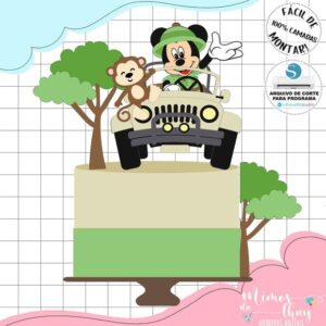 Arquivo de Corte: Topo de Bolo Safari Mickey 013