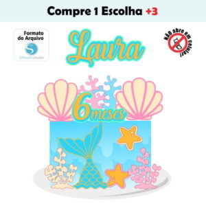 Arquivo de Corte Topo de Bolo Sereia #07