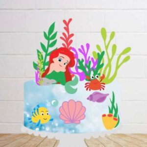 Arquivo de Corte Topo de Bolo Sereia Ariel Baby