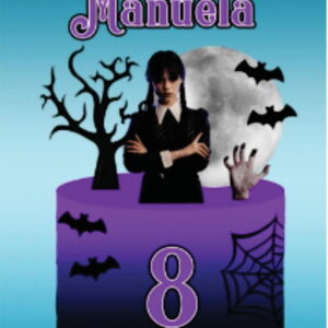 Arquivo de Corte Topo de Bolo Série Wandinha Studio - 013