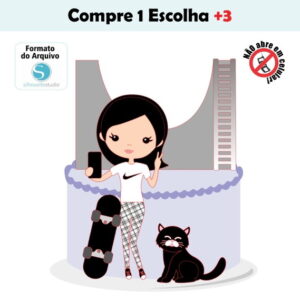 Arquivo de Corte Topo de Bolo Skatista Menina