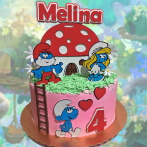 Arquivo de Corte Topo de Bolo Smurfs Studio