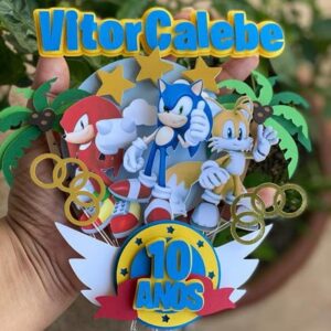 Arquivo de Corte - Topo de Bolo (Sonic) 1