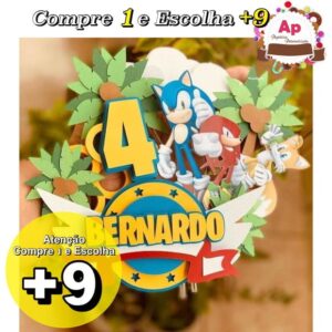 Arquivo de Corte Topo de Bolo Sonic - Studio