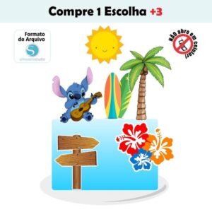 Arquivo de Corte Topo de Bolo Stitch - *impresso*