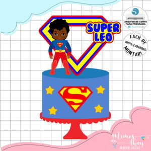 Arquivo de Corte: Topo de Bolo Super Man Cute 002