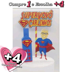 Arquivo de Corte Topo de Bolo Super Vovô 2 - Studio