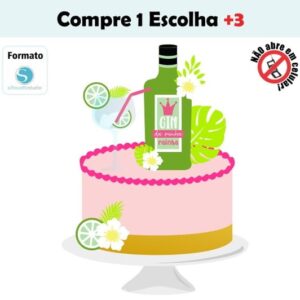 Arquivo de Corte Topo de Bolo Taça de Gin