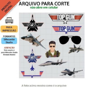 Arquivo de Corte - Topo de Bolo - Top Gun