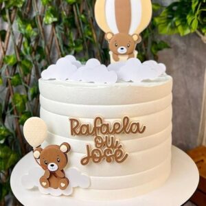 Arquivo de Corte Topo de Bolo Topper - Tema Chá de Bebe Urso