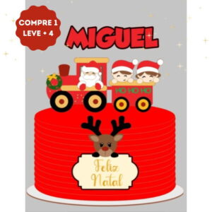 Arquivo de Corte Topo de Bolo Trenzinho do Papai Noel