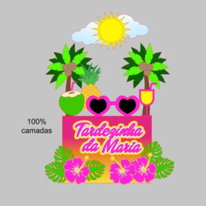 Arquivo de Corte Topo de Bolo Tropical Tardezinha