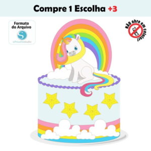 Arquivo de Corte Topo de Bolo Unicórnio #001