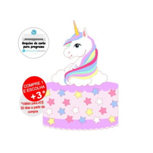 Arquivo de Corte Topo de Bolo Unicornio