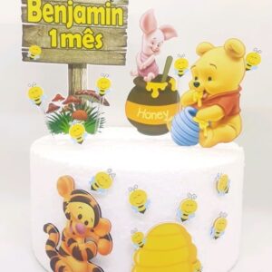 Arquivo de Corte Topo de Bolo Ursinho Pooh Studio e pdf