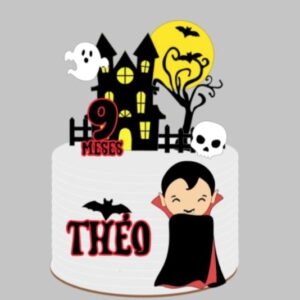 Arquivo de Corte Topo de Bolo Vampirinho com Castelo