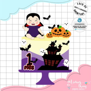Arquivo de Corte Topo de Bolo Vampiro Baby Halloween 072
