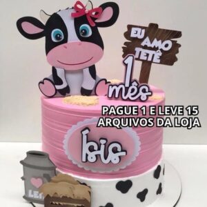 Arquivo de Corte - Topo de Bolo Vaquinha