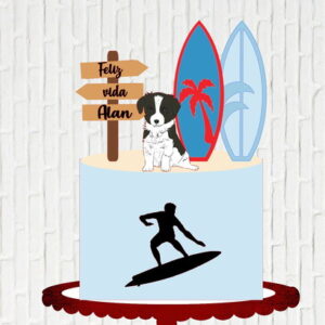 Arquivo de Corte Topo de Bolo Verão Surfista