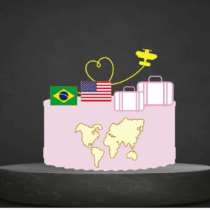 Arquivo de Corte Topo de Bolo Viagem