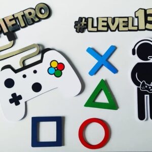 Arquivo de Corte Topo de Bolo Video Game com Cabo