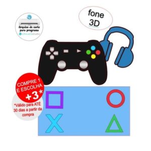 Arquivo de Corte Topo de Bolo Video Game - Fone
