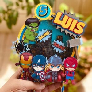 Arquivo de Corte Topo de Bolo Vingadores Studio + Brinde