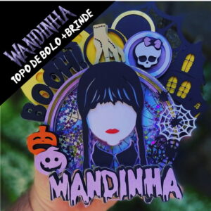 Arquivo de Corte Topo de Bolo Wandinha 2+brinde Studio