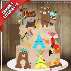 Arquivo de Corte Topo de Bolo Wood Animals