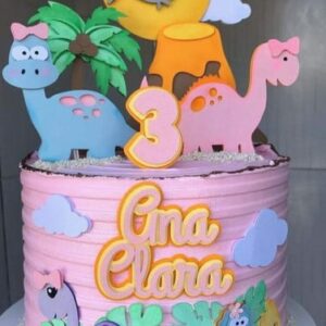 Arquivo de Corte Topo Dino Baby Menina Rosa