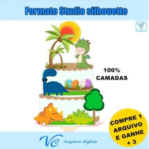 Arquivo De Corte Topo Dinossauro Menino Camadas - 257