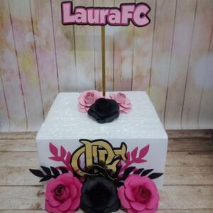 arquivo de corte Topo flamengo rosa 3d rosas e camada