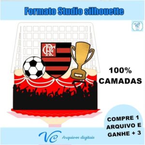 Arquivo De Corte Topo Futebol Flamengo Camadas - 445