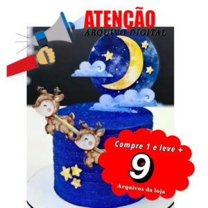 Arquivo de Corte - Topo Natal Ceu Estrelado e Lua