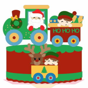 Arquivo de Corte: Topo Papai Noel no Trem 079