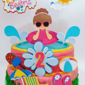 Arquivo de corte topo pool party menina em camadas