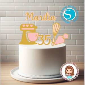 Arquivo de Corte Topo Studio de Bolo - Confeiteira Cod:069