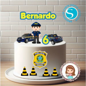 Arquivo de Corte Topo Studio de Bolo - Policial Cod:068