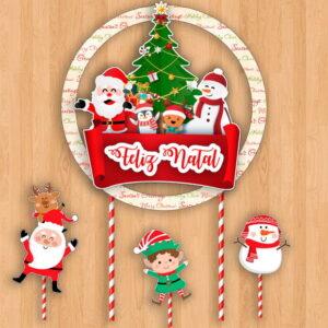 Arquivo de corte topos de bolo natal -studio e pdf