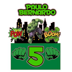 Arquivo DIGITAL de topo de bolo do Hulk em formato Studio.