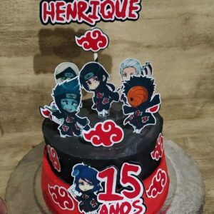 Kit com 4 arquivos digitais Topo de bolo Akatsuki