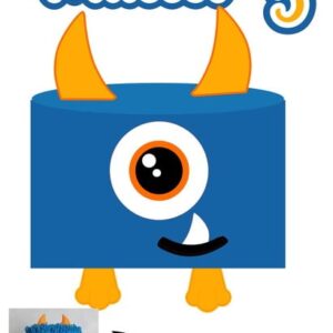 Arquivo Digital Studio ou PDF Topper de bolo Monster cute