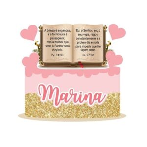 Arquivo digital topo de bolo bíblia mulher
