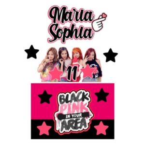 Arquivo digital topo de bolo Black Pink
