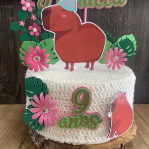Arquivo Digital Topo de Bolo Capivara Rosa