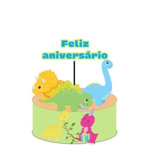 Arquivo Digital Topo de Bolo Dinossauro para Tesouretes