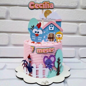 ARQUIVO DIGITAL - Topo de bolo galinha candy color