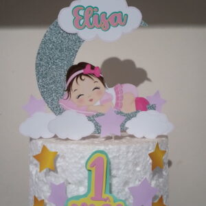 Arquivo Digital Topo de Bolo Mesversario Bebe Lua