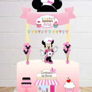 Arquivo Digital Topo de Bolo Minnie Confeitaria